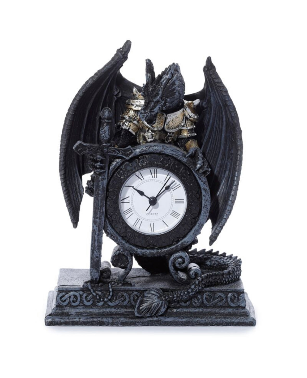 Gothic Armoured Dragon Mantle Clock 🇬🇧