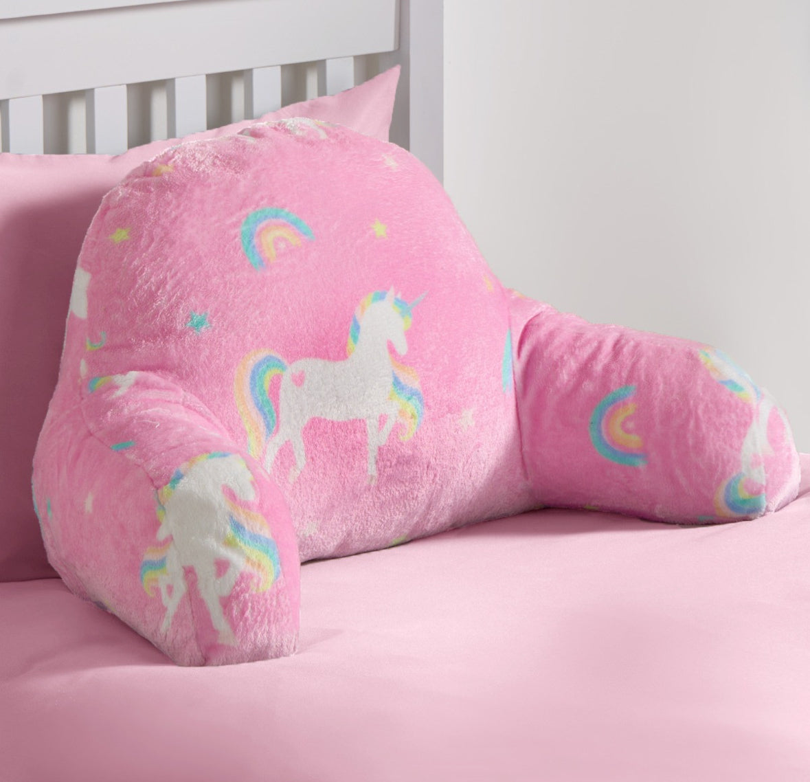 Kids Unicorn Fleece Cuddle Cushion - Pink 🇬🇧
