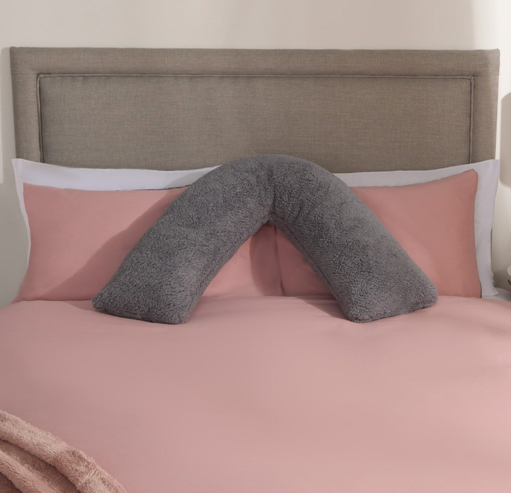 Teddy V Shape Pillow - Grey 🇬🇧