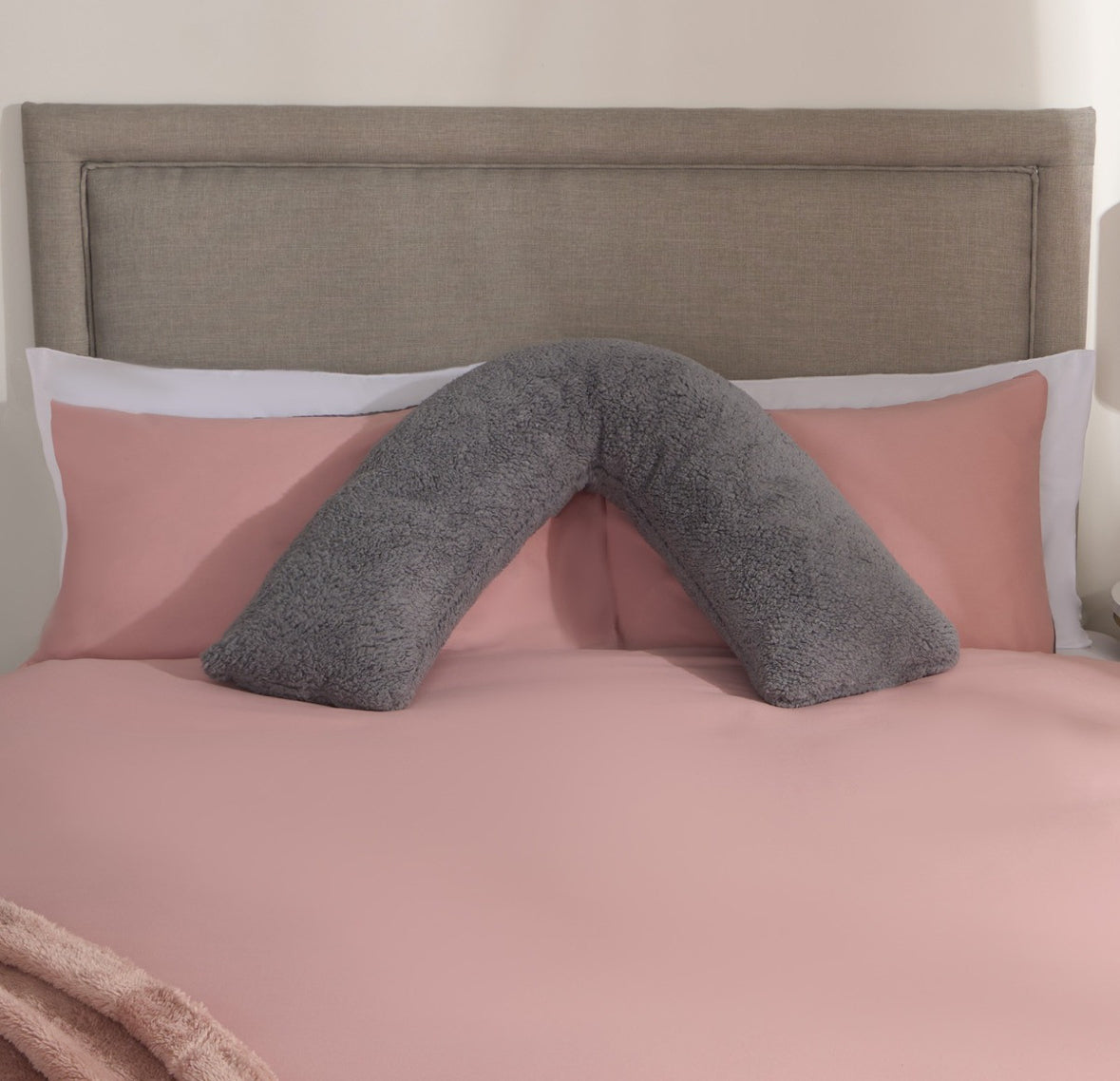Teddy V Shape Pillow - Grey 🇬🇧
