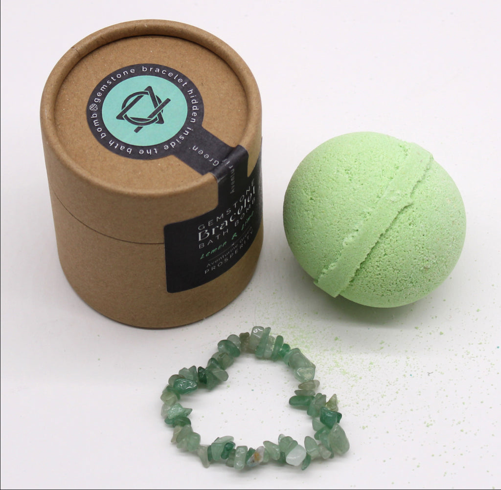 Green Aventurine Gem Bracelet Bath Bomb 🇬🇧