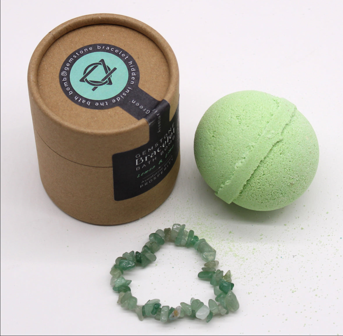 Green Aventurine Gem Bracelet Bath Bomb 🇬🇧
