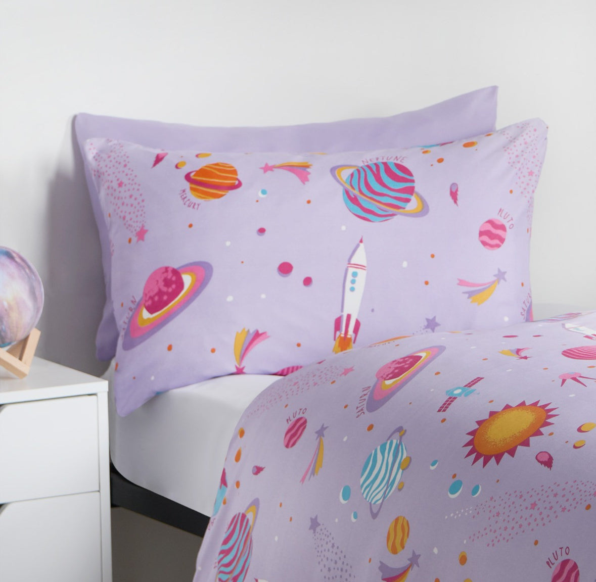 Kids Starry Space Duvet Cover Set - Lilac 🇬🇧