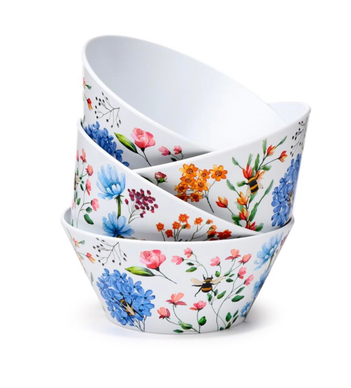 Recycled RPET Set of 4 Picnic Bowls - Nectar Meadows 🇬🇧