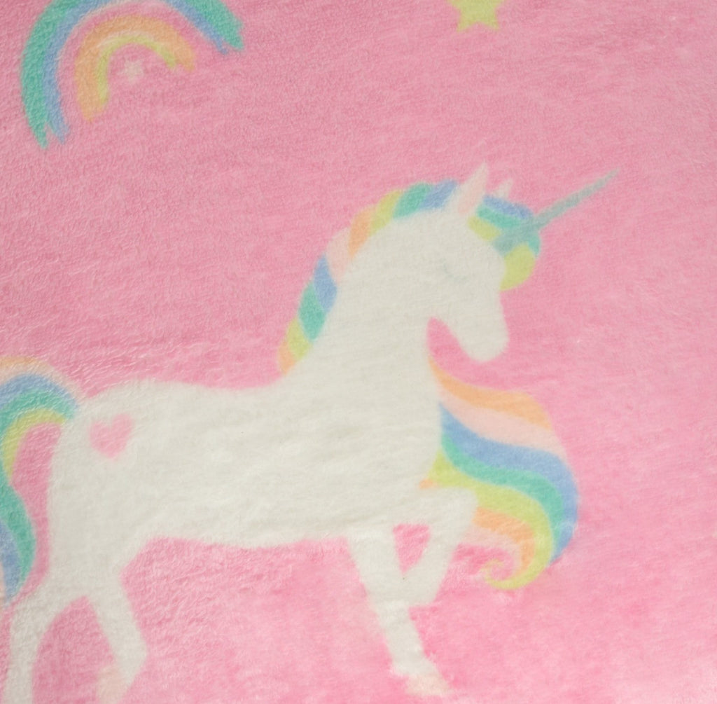 Kids Unicorn Fleece Cuddle Cushion - Pink 🇬🇧