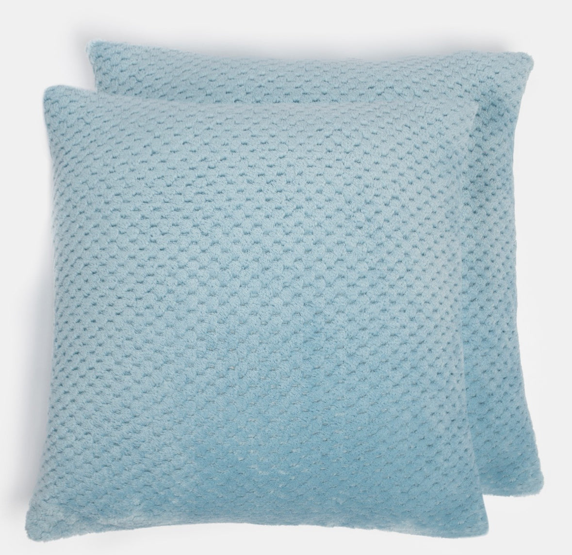 Waffle Fleece Cushion Covers - Blue 2 pack 🇬🇧