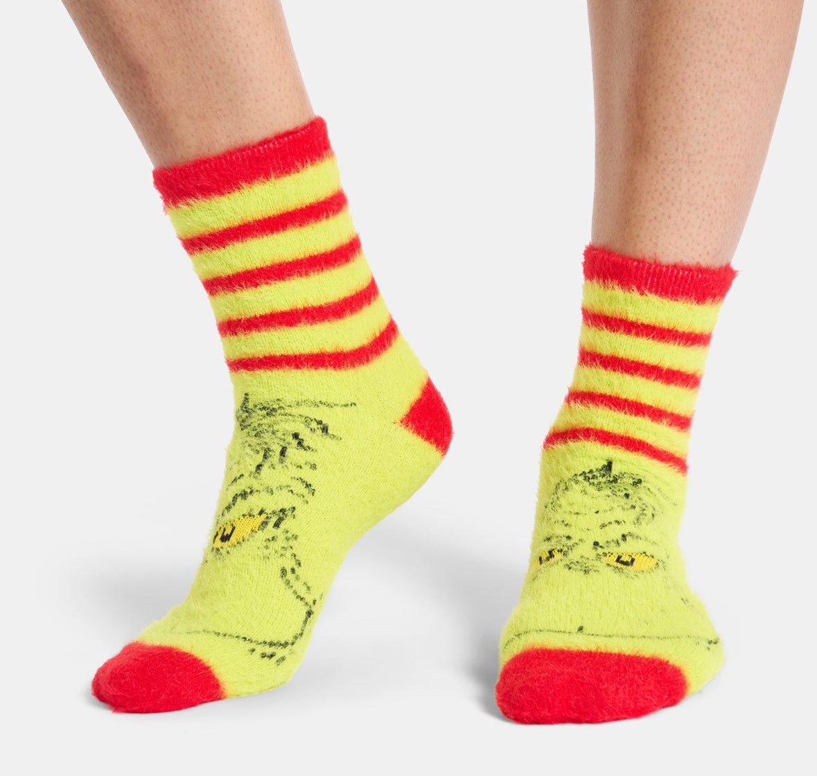 The Grinch Fluffy Socks, Green/Red - 3 Pack 🇬🇧