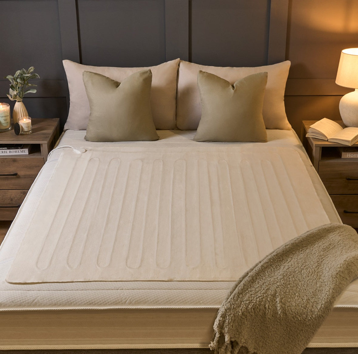 Electric Heated Fleece Under Blanket Sheet - White 🇬🇧