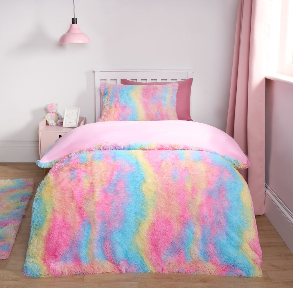 Tie Dye Fluffy Duvet Set - Multi 🇬🇧