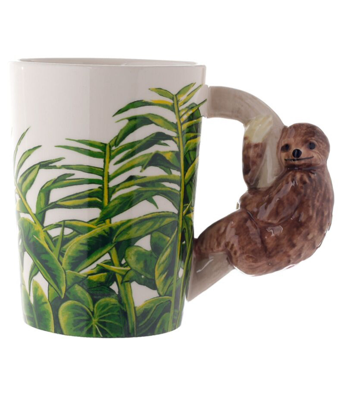 Shaped Handle Ceramic Mug - Jungle Explorer Sloth 🇬🇧