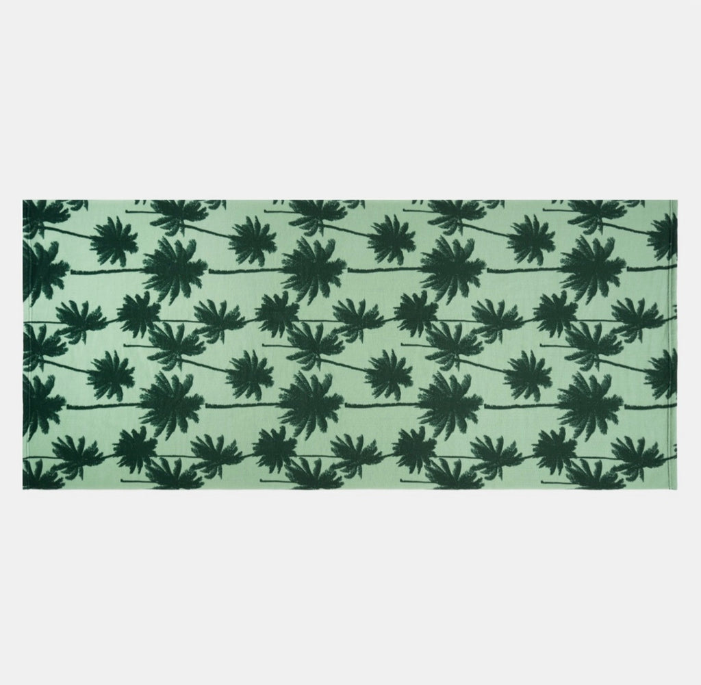 Palm Print Beach Towel - Green 🇬🇧