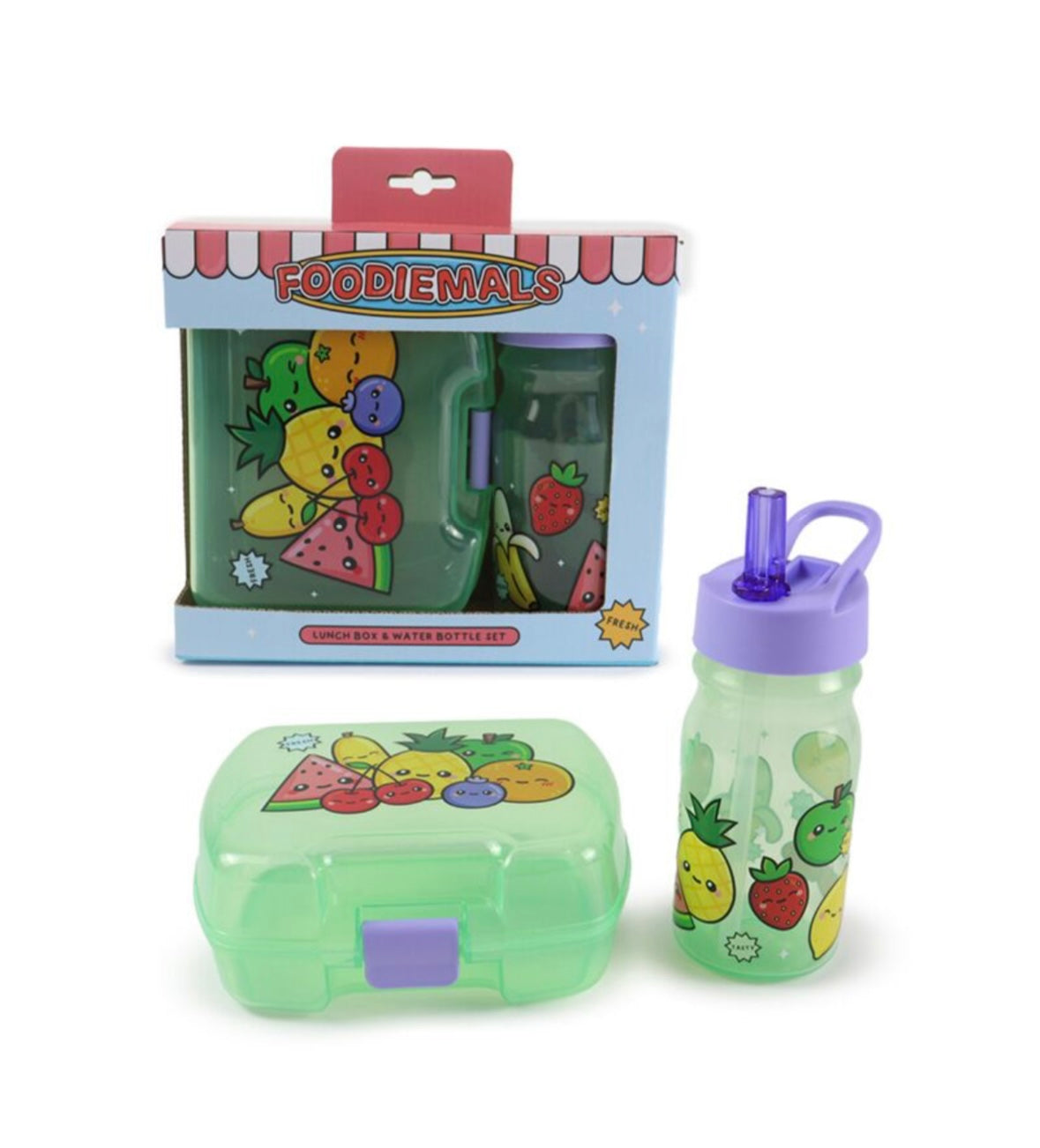 Lunch Box & Water Bottle Set - Foodiemals 🇬🇧