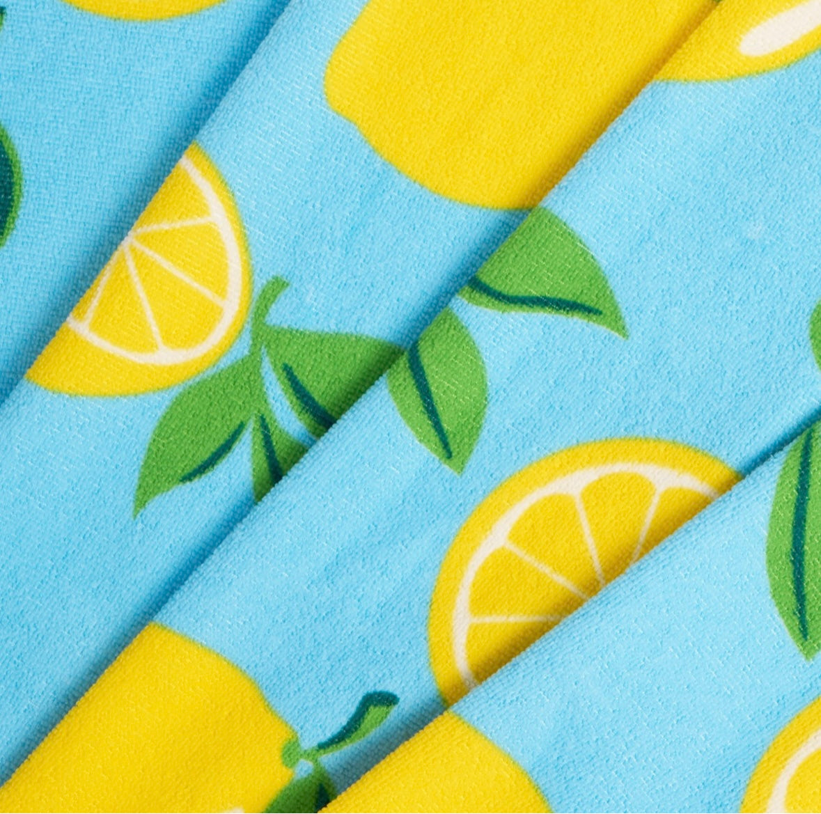 Lemon Print Beach Towel - Blue 🇬🇧