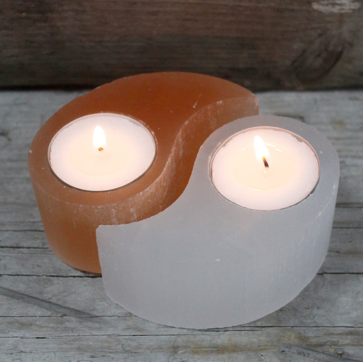 Selenite Ying Yang Candle Holder 🇬🇧