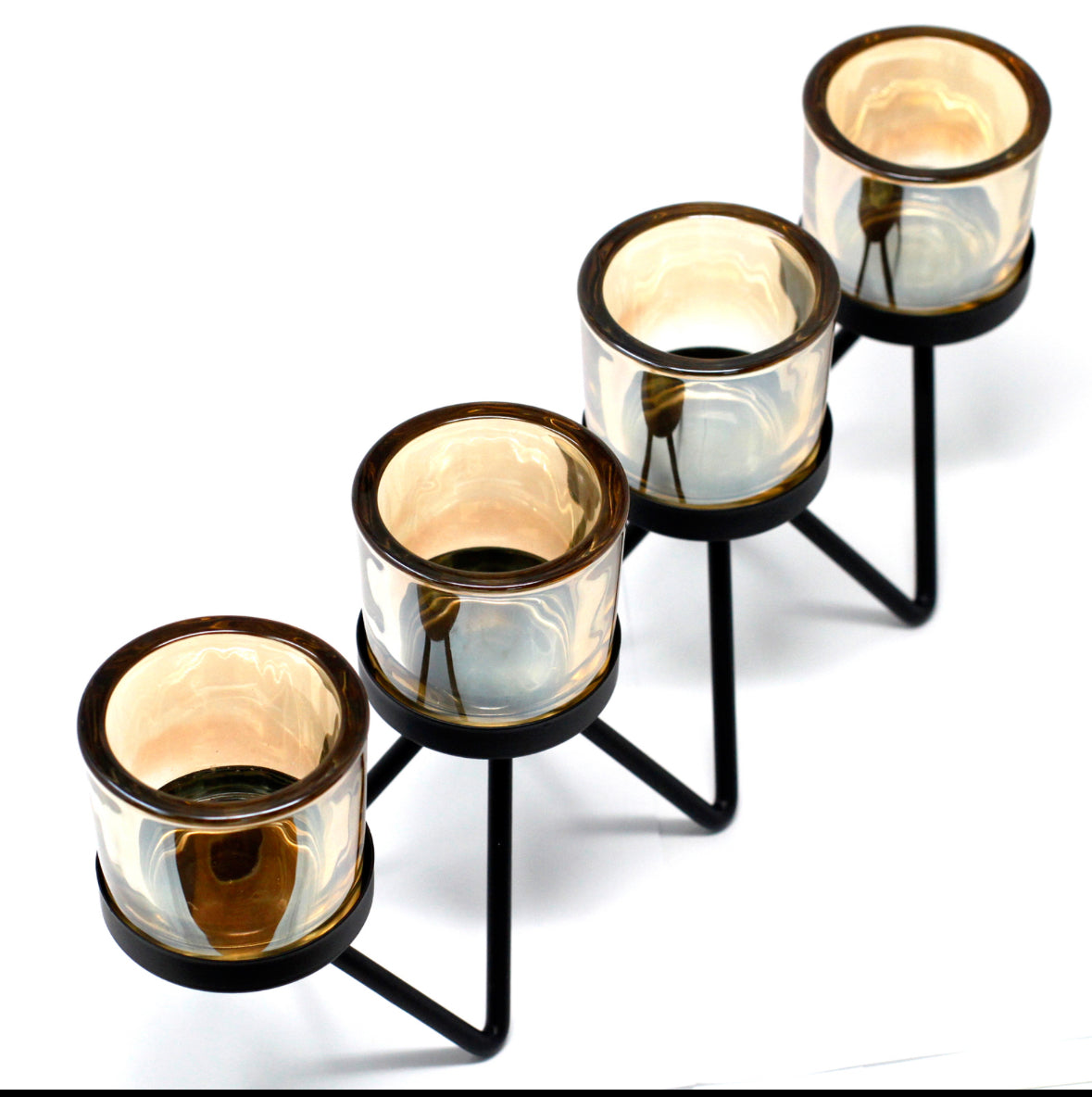 Centrepiece Iron Votive Candle Holder - 4 Cup Zig Zag 🇬🇧