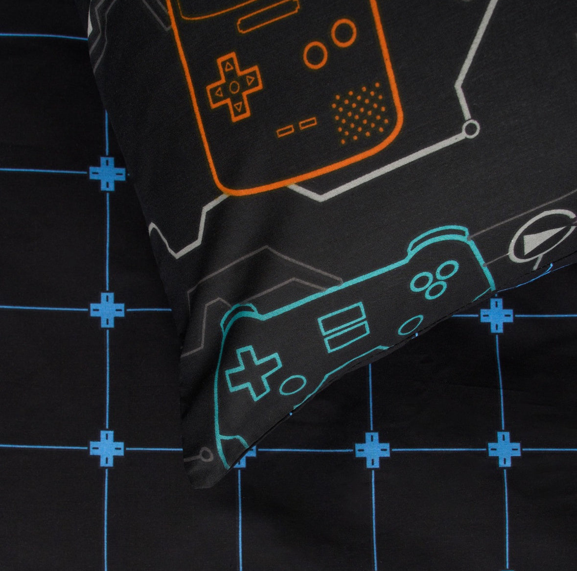 Neon Gaming Check Reversible Duvet Cover Set 🇬🇧