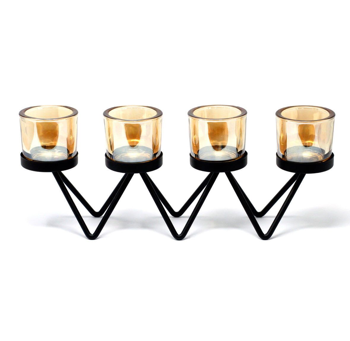 Centrepiece Iron Votive Candle Holder - 4 Cup Zig Zag 🇬🇧