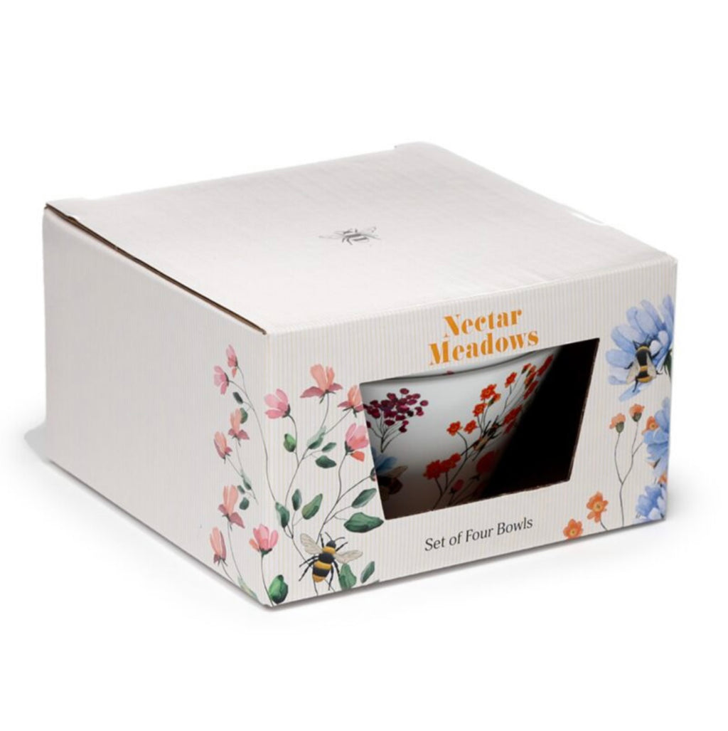 Recycled RPET Set of 4 Picnic Bowls - Nectar Meadows 🇬🇧