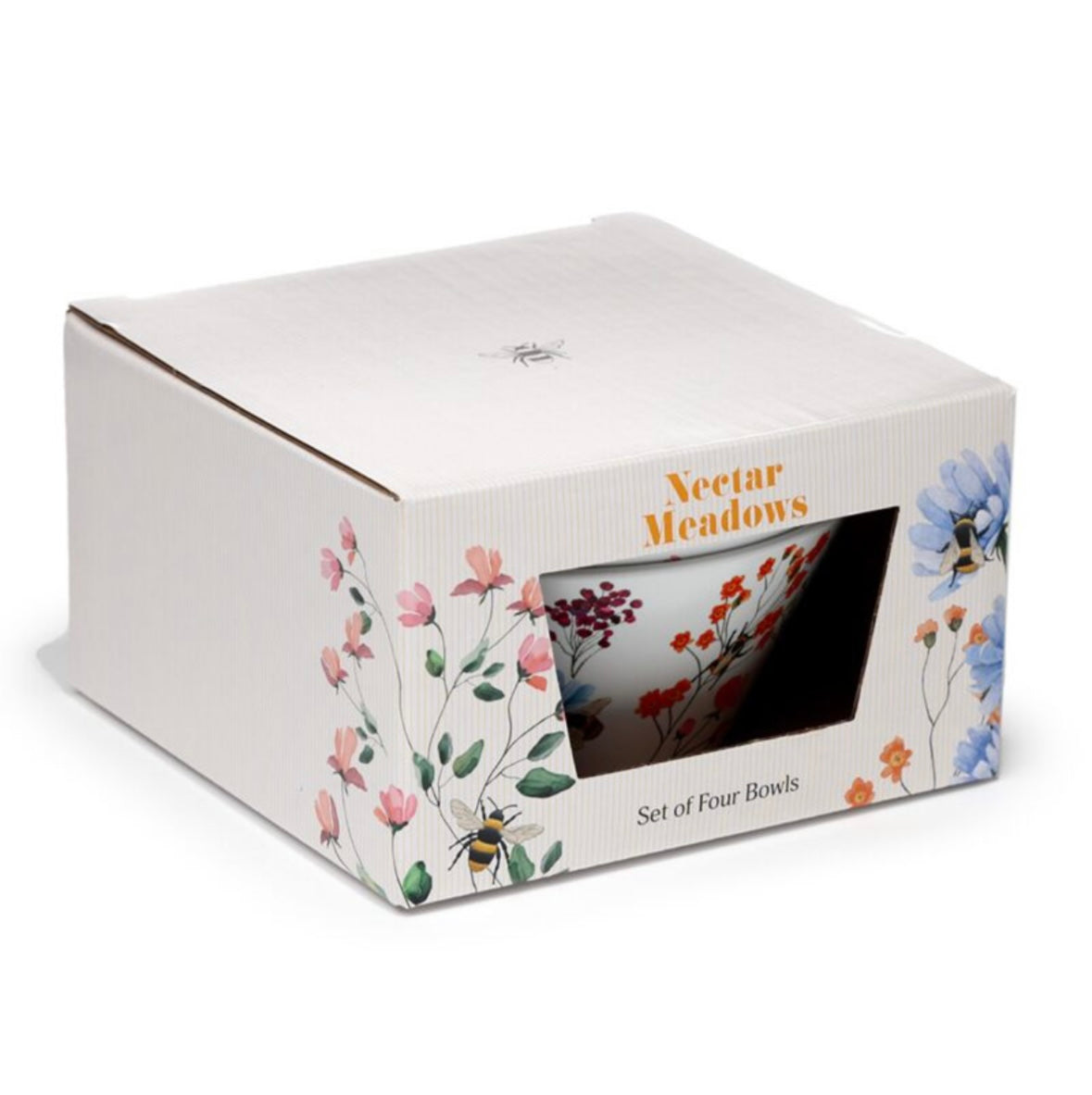 Recycled RPET Set of 4 Picnic Bowls - Nectar Meadows 🇬🇧