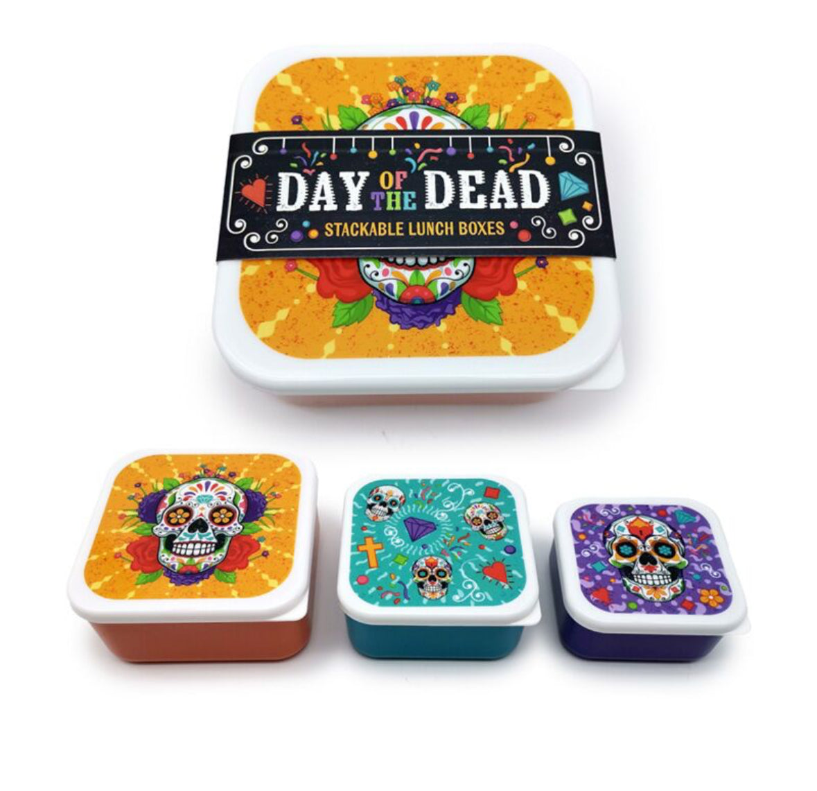 Lunch Boxes Set of 3 (M/L/XL) - Day of the Dead 🇬🇧