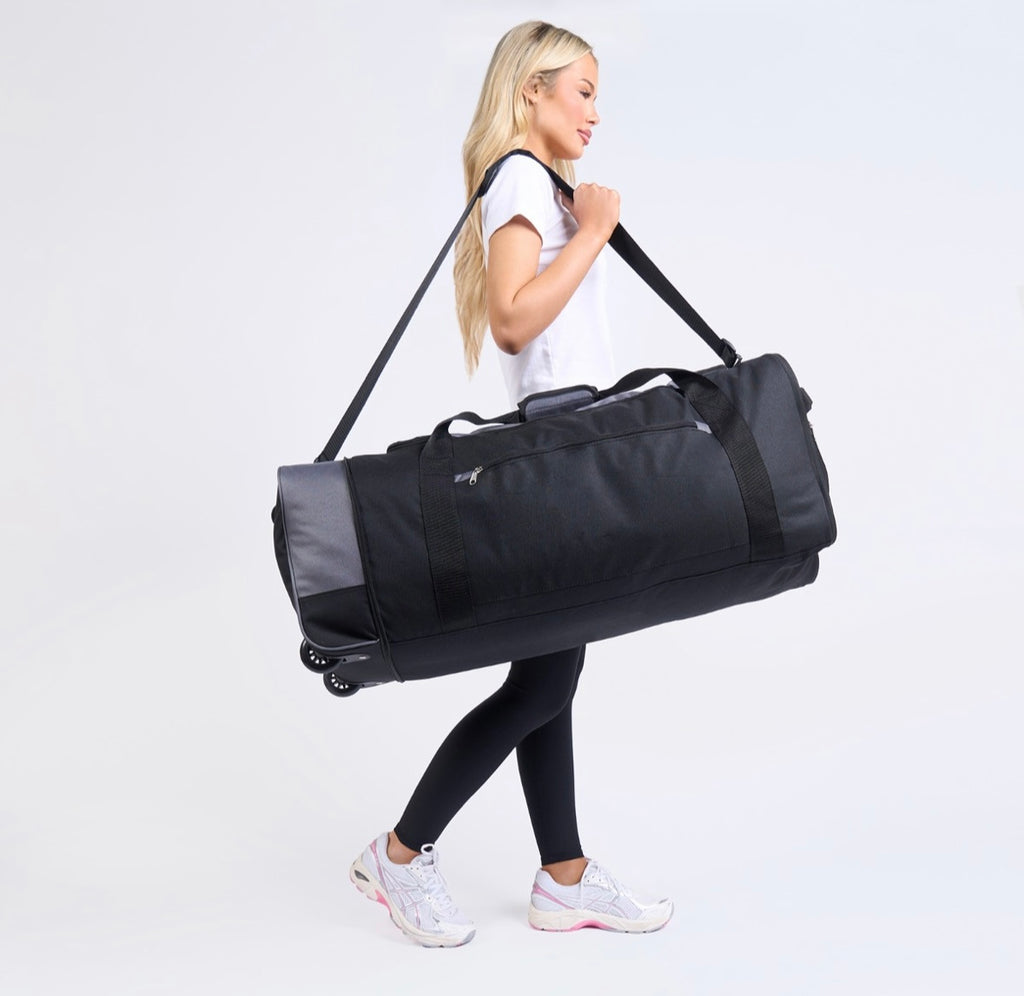 Wheelie Roller Holdall Bag - Black 🇨🇳
