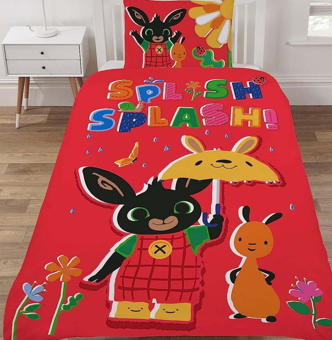 Bing Bunny Splish Splash Reversible Duvet Cover Set - Red 🇬🇧