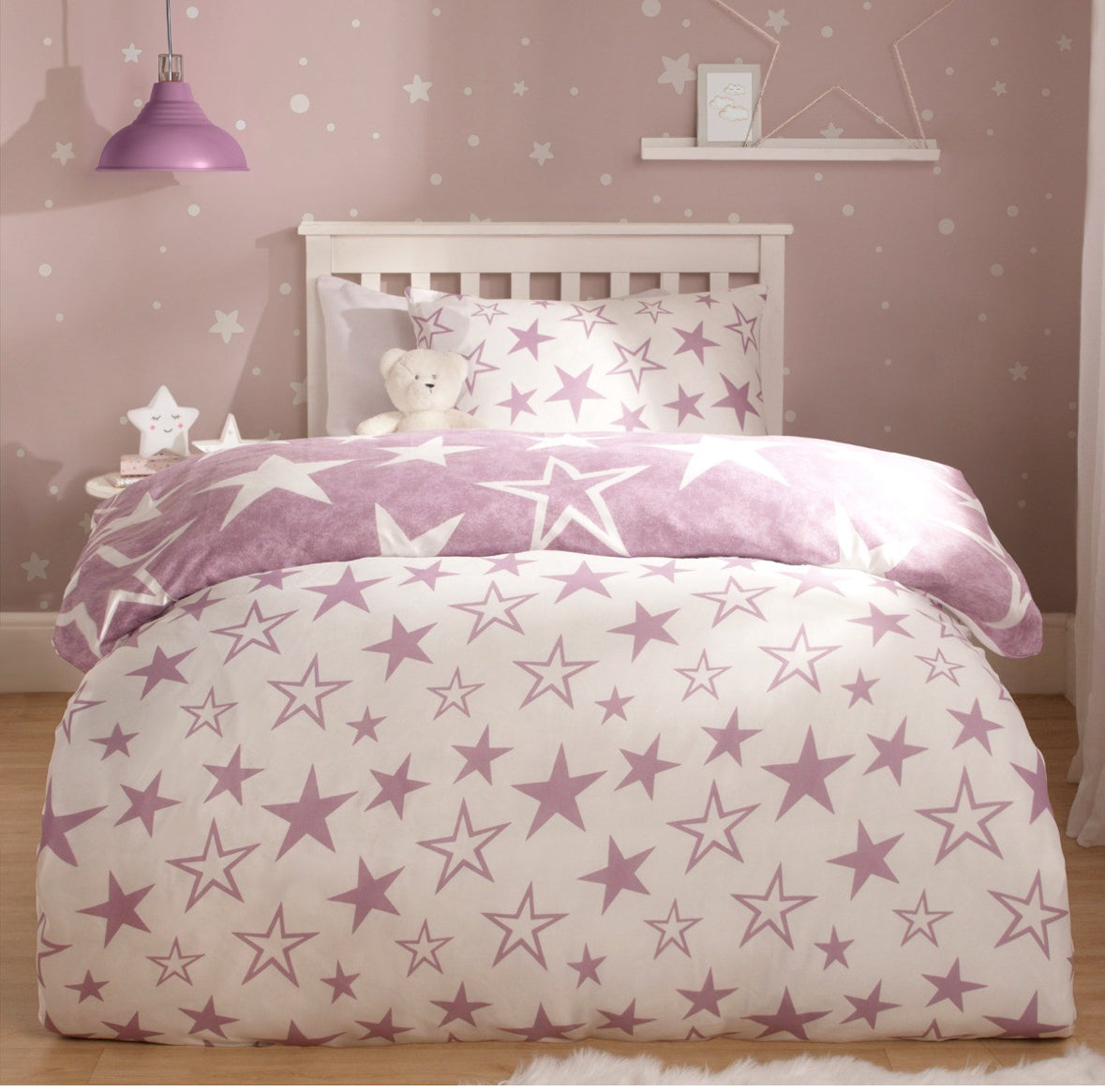 Star Print Reversible Duvet Cover Set - Single 🇬🇧