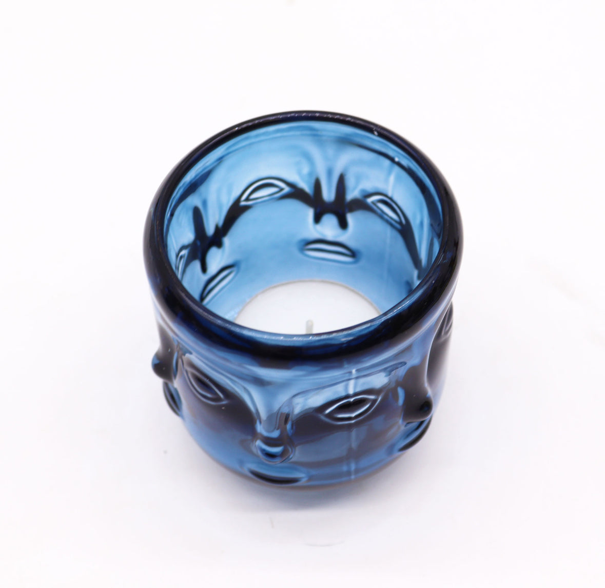 2x Buddha Faces Candle Jar - Royal Blue 🇬🇧