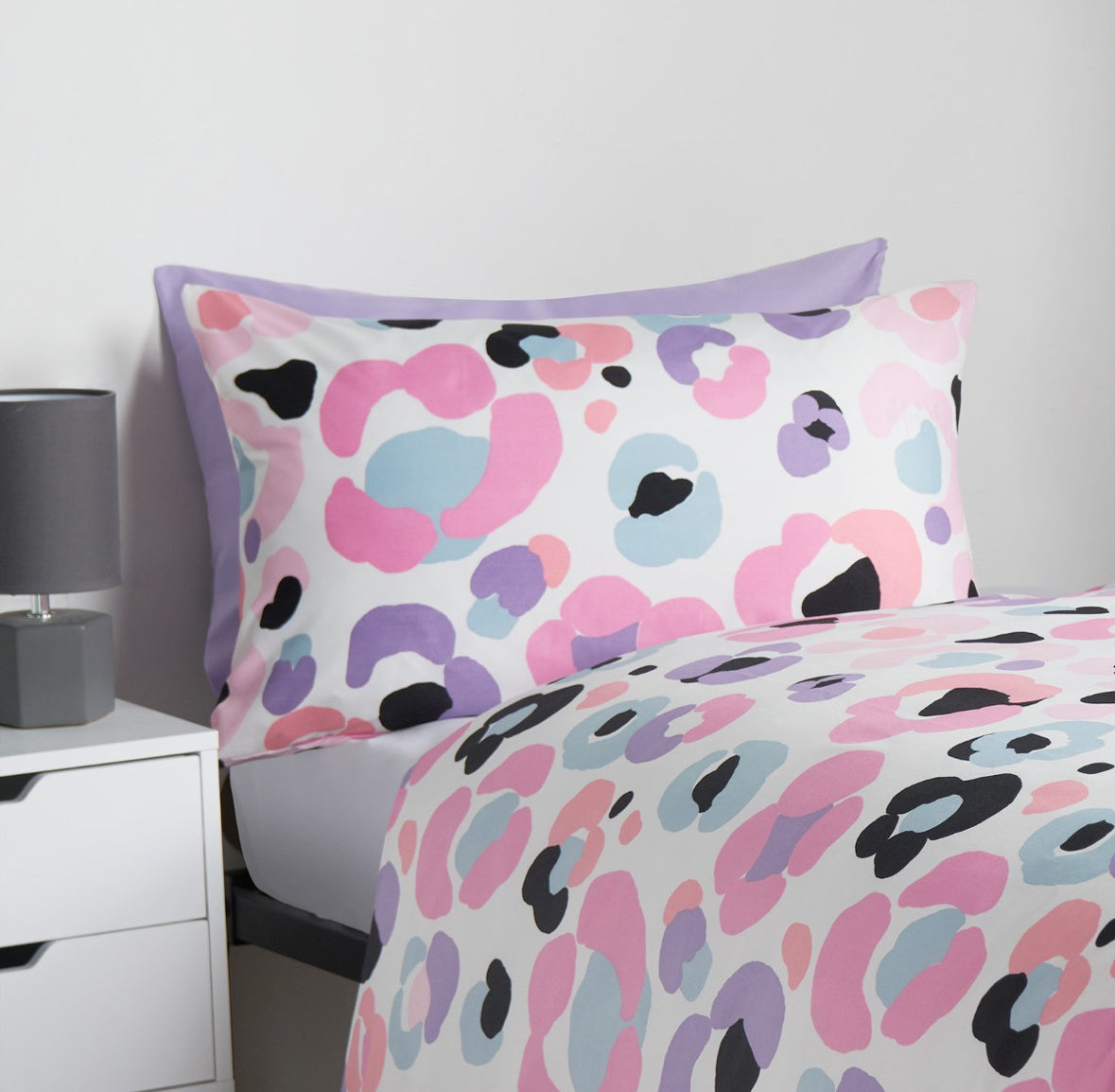 Leopard Print Duvet Cover Set - Pink 🇬🇧