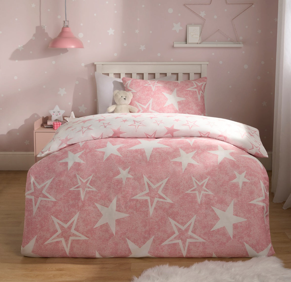 Star Print Reversible Duvet Cover Set - Single 🇬🇧