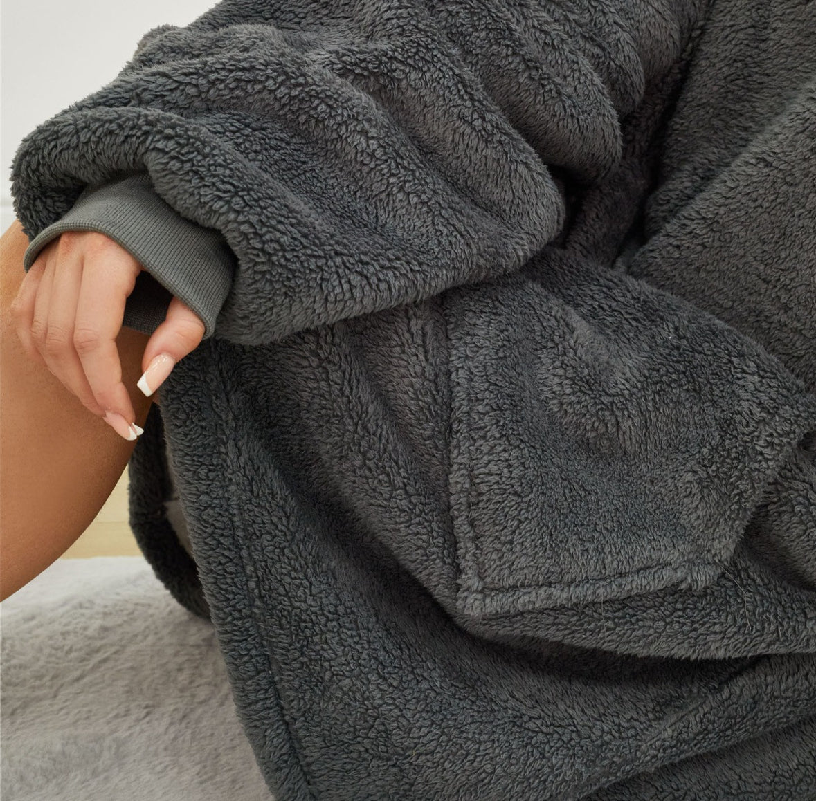 Teddy Fleece Sherpa Reverse Hoodie Blanket 🇬🇧