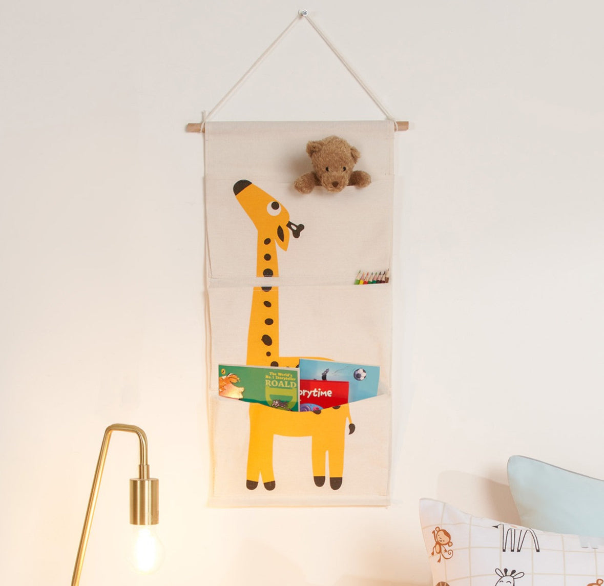 Kids Giraffe Hanging Storage Organiser - Beige 🇬🇧