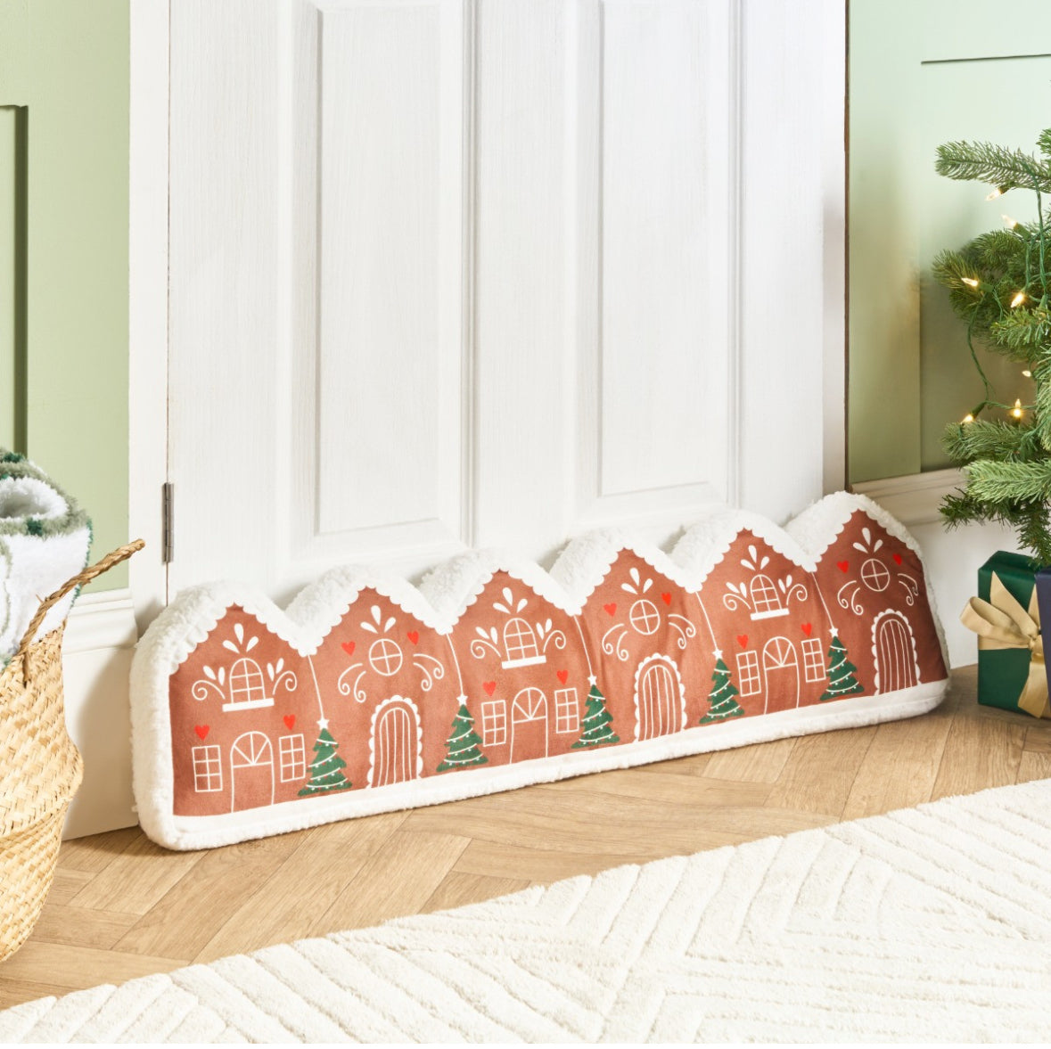 Gingerbread House Draught Excluder - Brown 🇬🇧