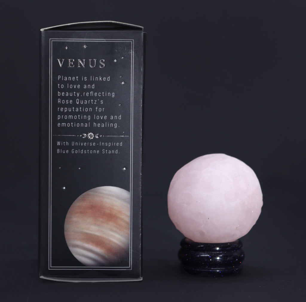 Rose Quartz Planet on a Sola Goldstone Stand (VENUS) 🇬🇧