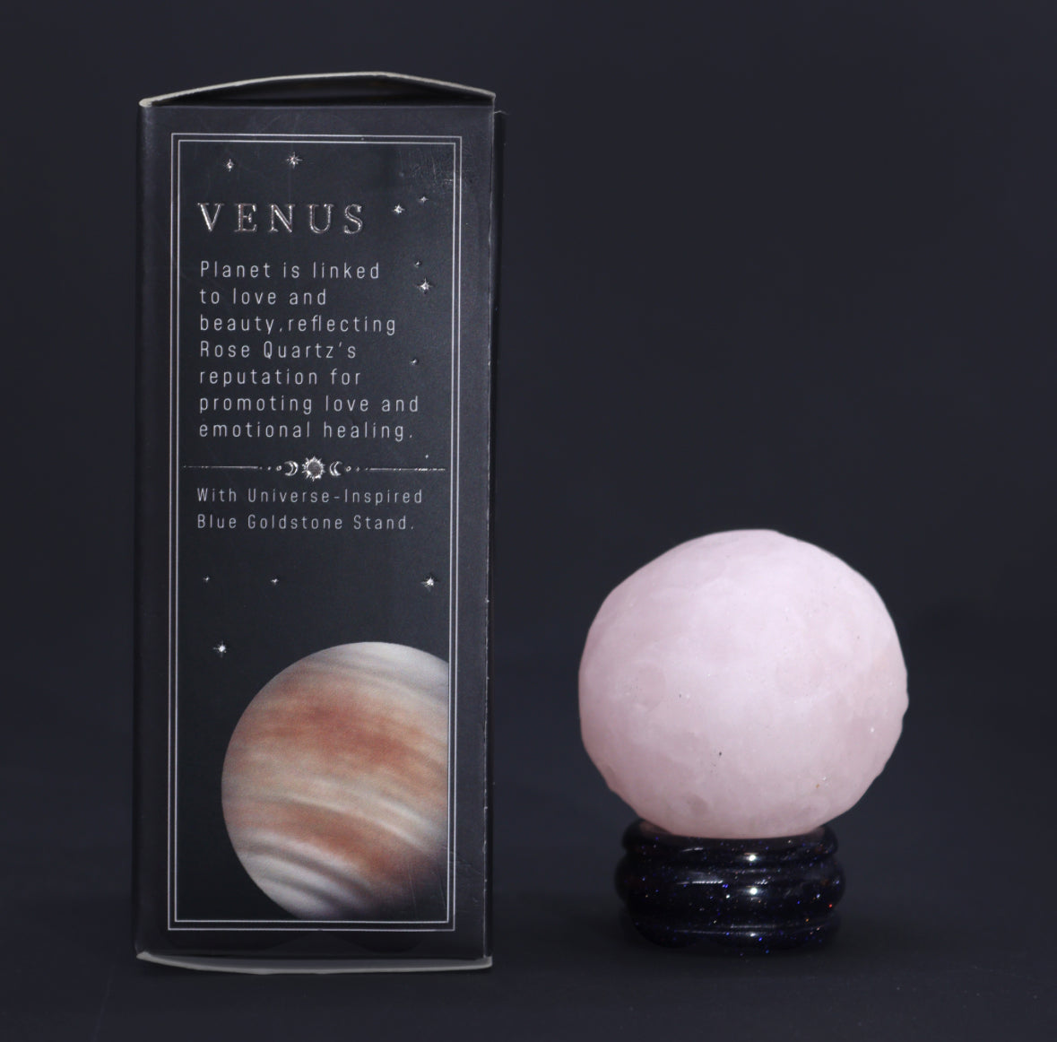 Rose Quartz Planet on a Sola Goldstone Stand (VENUS) 🇬🇧