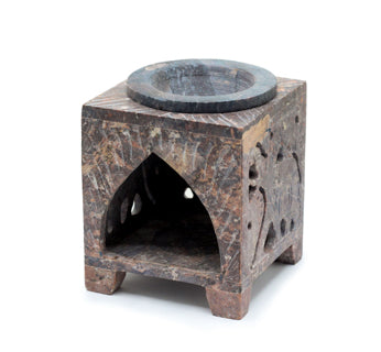 Square Soapstone Oil Burner- Elephant 🇬🇧