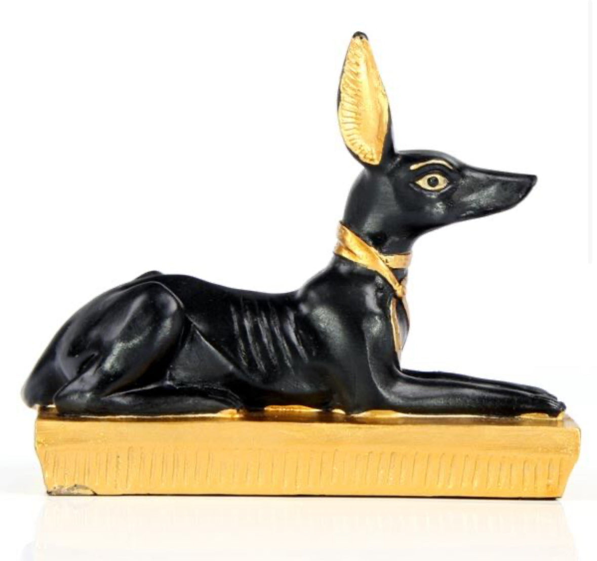 Gold and Black Egyptian Anubis Jackal Figurine 🇬🇧