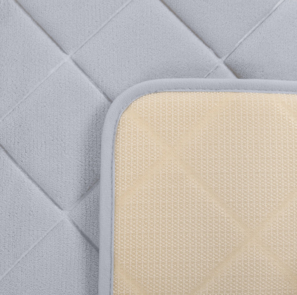 Diamond Embossed Foam Bath Mat - Silver 🇨🇳