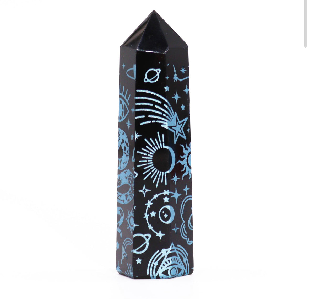 Black Obsidian Points - Mystic Story - Sky Blue 🇬🇧