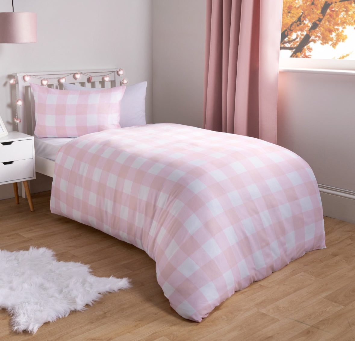 Gingham Duvet Set - Pink 🇬🇧