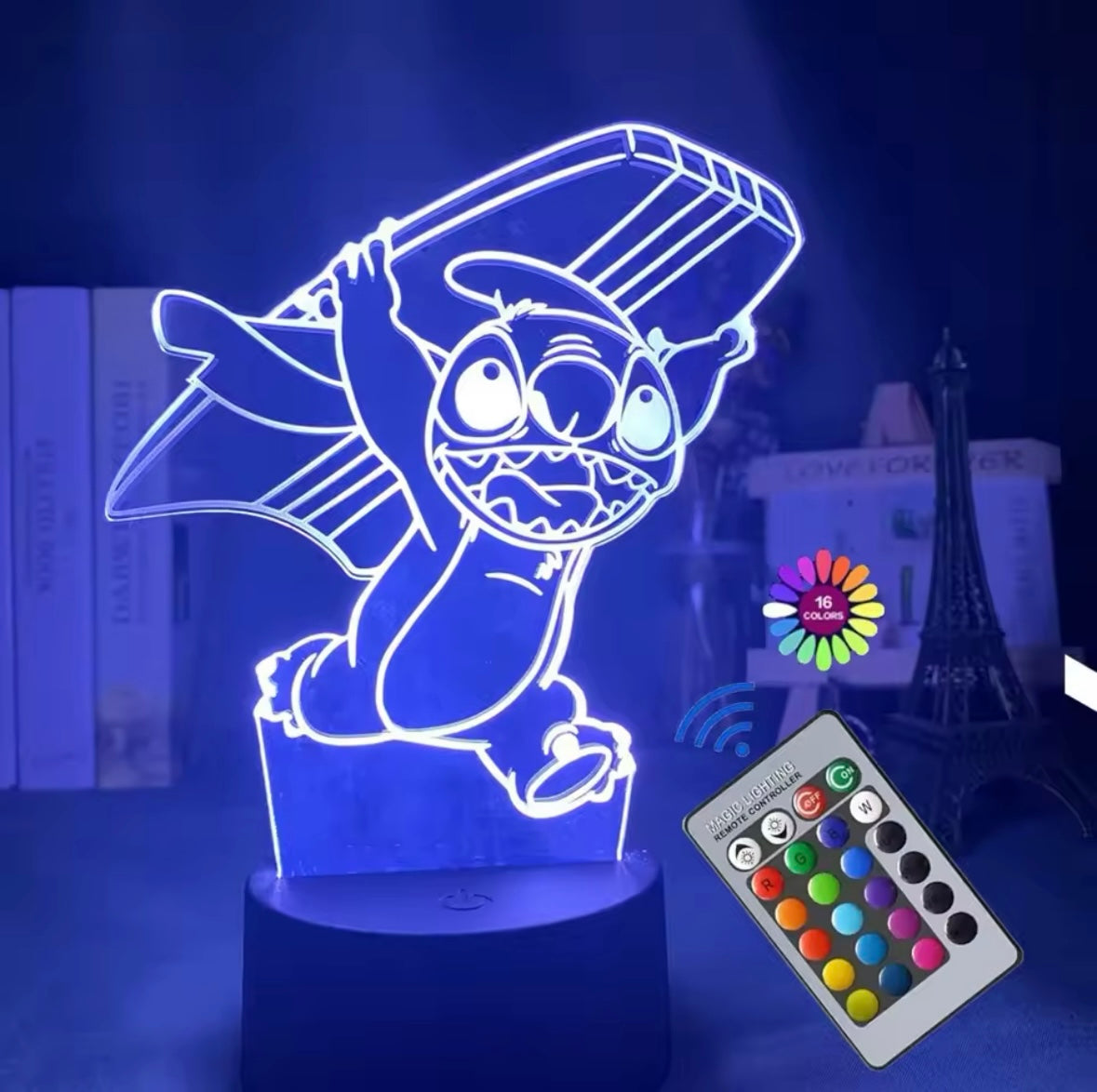 3D Illusion Stitch Night Light with Remote Control and Smart Touch Room Decor Lamp 🇨🇳
