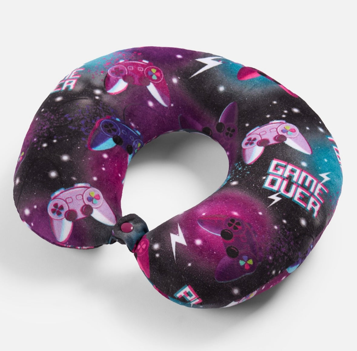Gaming Print Travel Neck Pillow - Purple/Black 🇨🇳