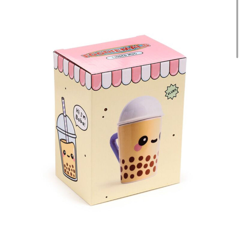 Ceramic Lidded Mug - Boba the Bubble Tea Foodiemals 🇬🇧
