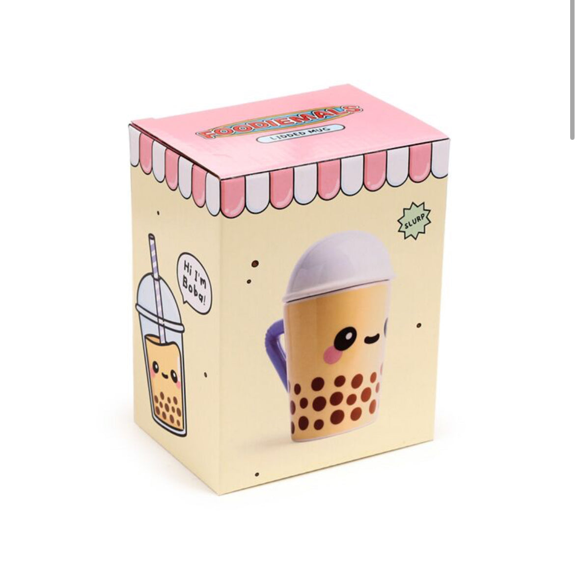 Ceramic Lidded Mug - Boba the Bubble Tea Foodiemals 🇬🇧