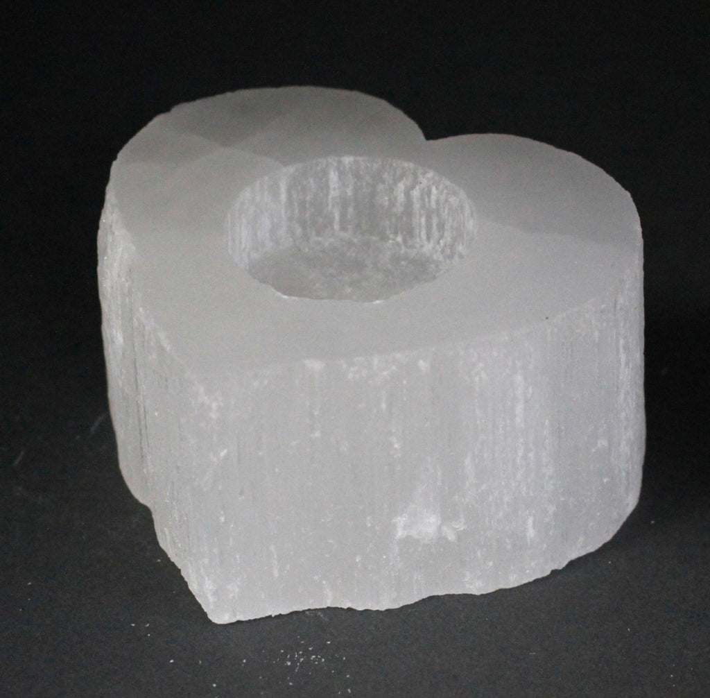 Selenite Heart Candle Holder 🇬🇧