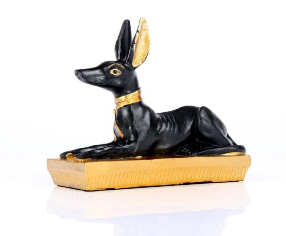 Gold and Black Egyptian Anubis Jackal Figurine 🇬🇧