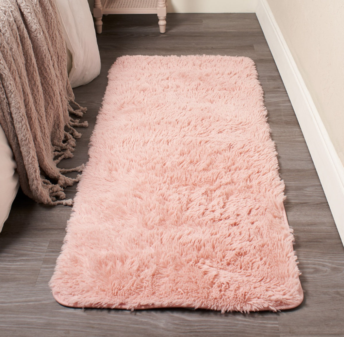 Soft Fluffy Rug Runner, Blush - 60 x 150cm 🇬🇧