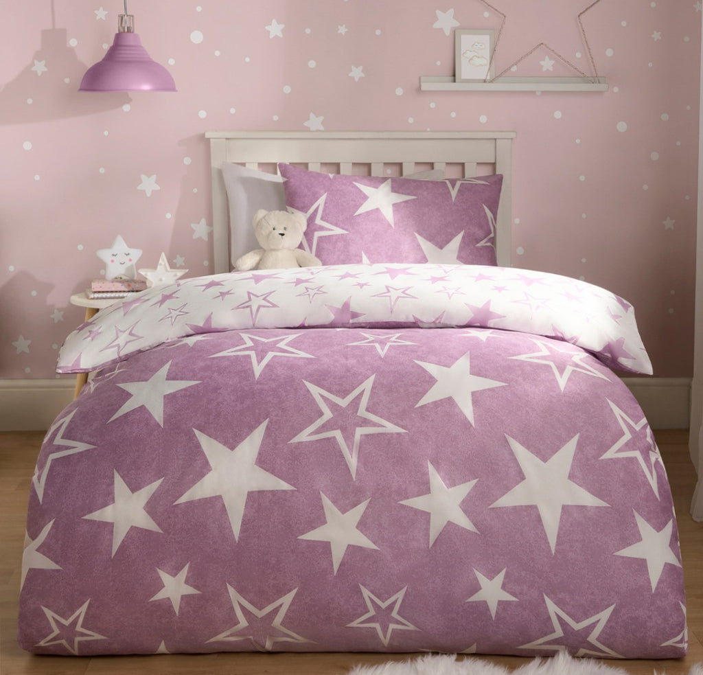 Star Print Reversible Duvet Cover Set - Single 🇬🇧