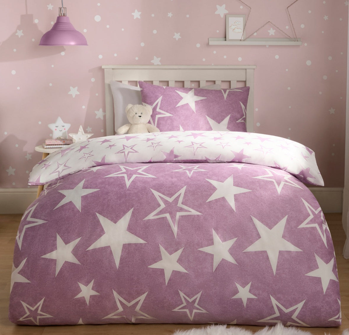Star Print Reversible Duvet Cover Set - Single 🇬🇧