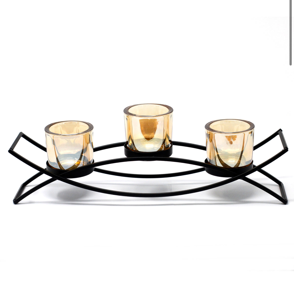 Centrepiece Iron Votive Candle Holder - 3 Cup Silhouette 🇬🇧